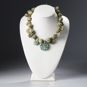 LOT OF ANCIENT EGYPTIAN FAIENCE BEADS [35PCS, 102GRAM]