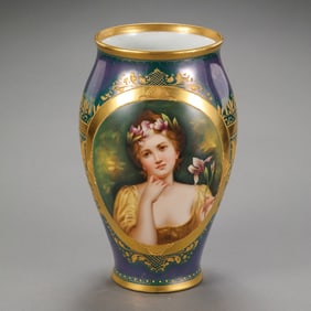 A EUROPEAN 'SÈVRES-STYLE' GILT AND ENAMELLED 'BLEU CÉLESTE' VASEPROBABLY FRENCH OR AUSTRIAN, EARLY