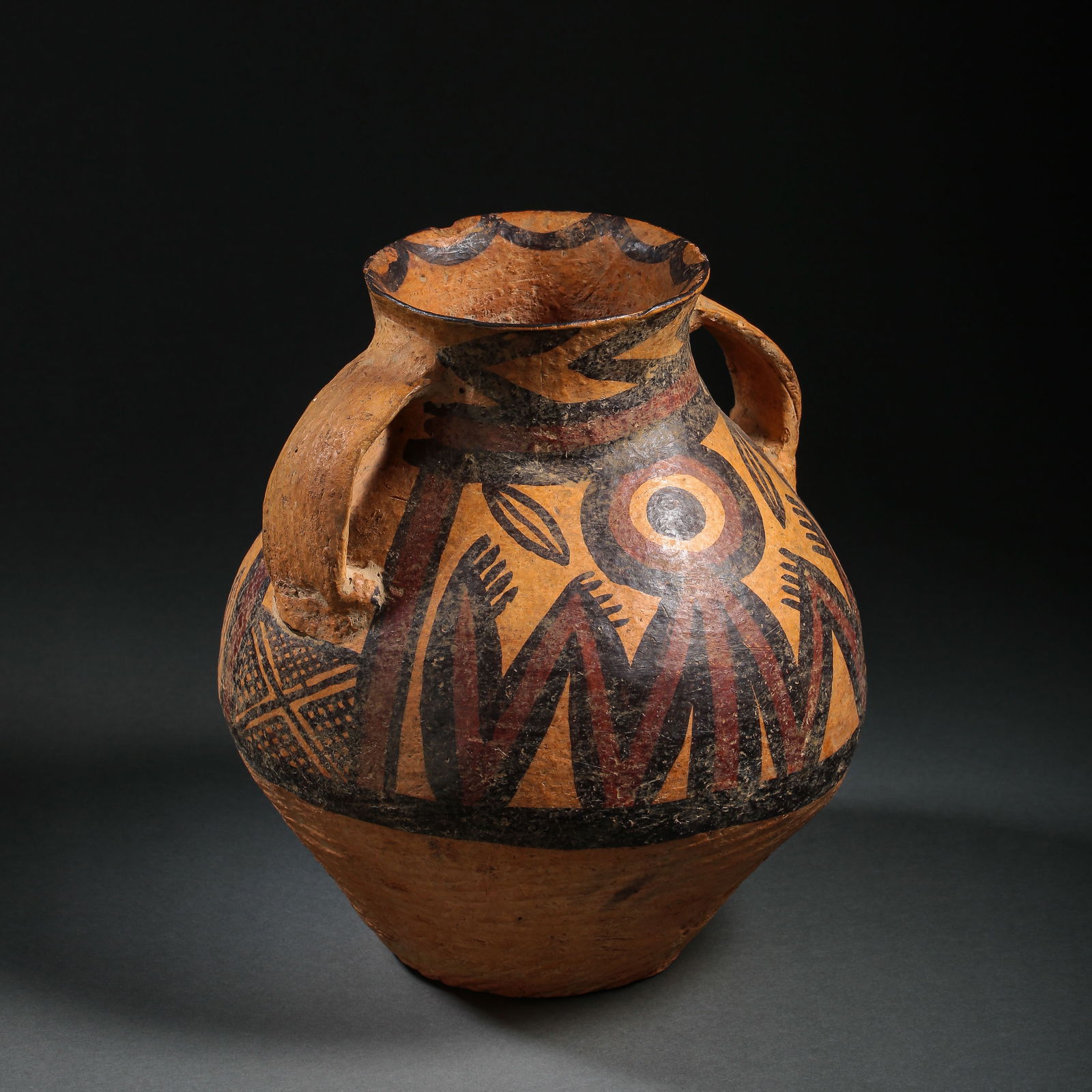 A LARGE PAINTED POTTERY 'ANTHROPOMORPHIC FIGURE' JARNEOLITHIC PERIOD, MAJIAYAO CULTURE, BANSHAN (1 of 6)