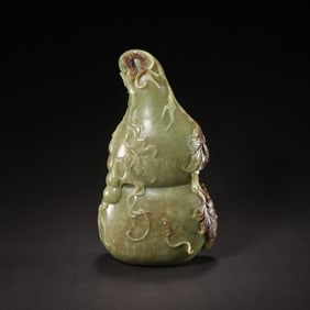 A FINELY CARVED WHITE JADE 'DOUBLE-GOURD' VASEQING DYNASTY, 18TH/19TH CENTURY