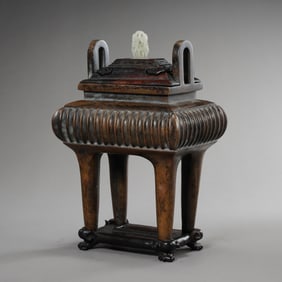 A RARE AND MAGNIFICENT BRONZE INCENSE BURNER MARK AND PERIOD OF XUANDE (1426-1435)