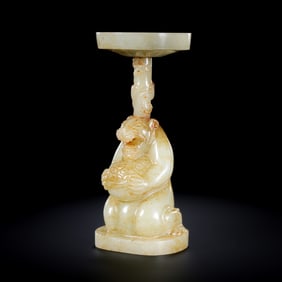 A.D.1-21ST CENTURY, CHINESE HAN DYNASTY HETIAN JADE LAMPSTAND