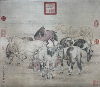 GIUSEPPE CASTIGLIONE (LANG SHINING, 1688–1766) EIGHT NOBLE STEEDS (BA JUN TU)