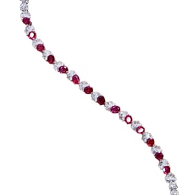 CGRL 18KGOLD AND DIAMOND BRACELET SET WITH NATURAL RUBIES