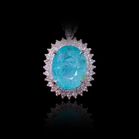18KGOLD AND DIAMOND-ENCRUSTED NATURAL PARAIBA NECKLACE