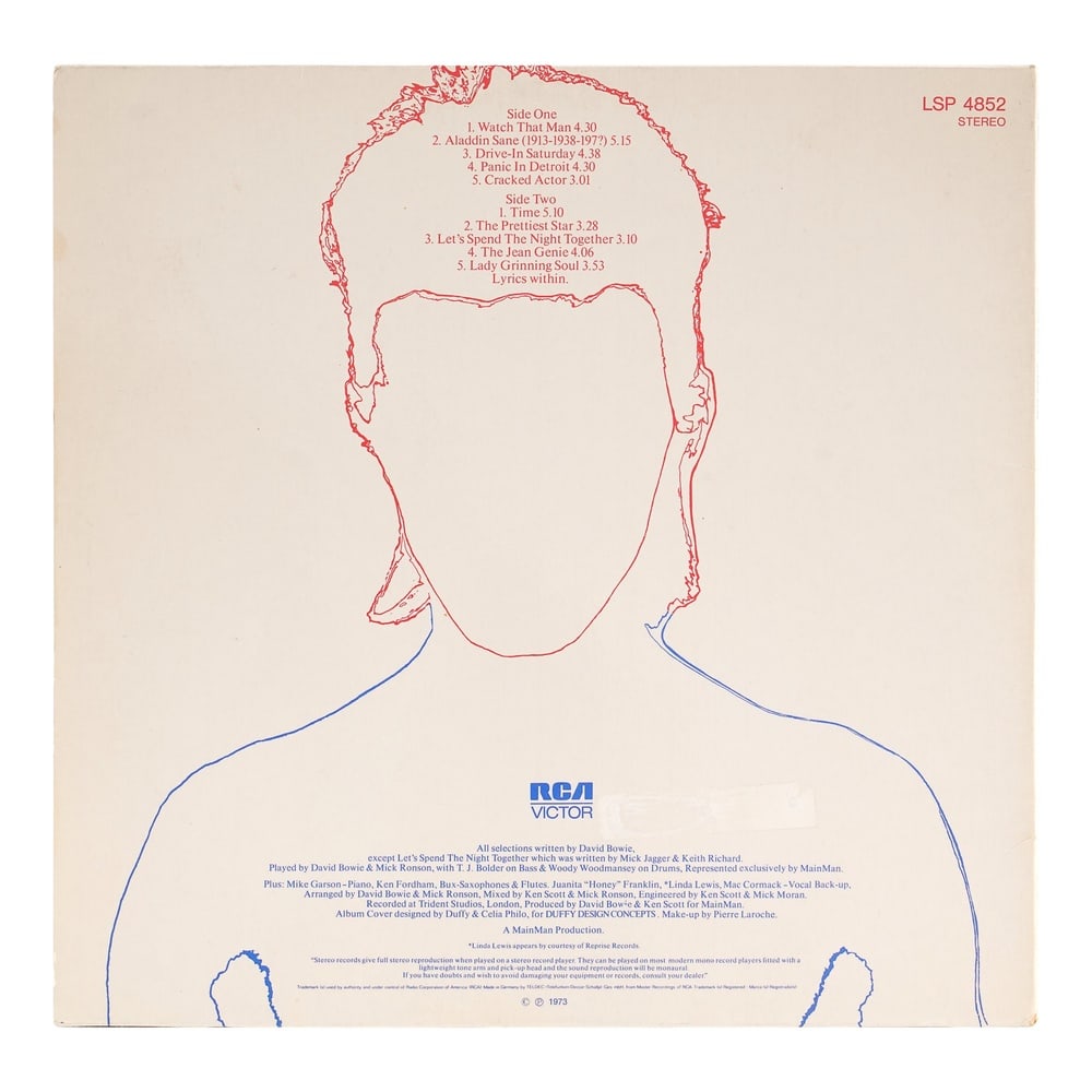 DAVID BOWIE SIGNED "ALADDIN SANE" LP - 2