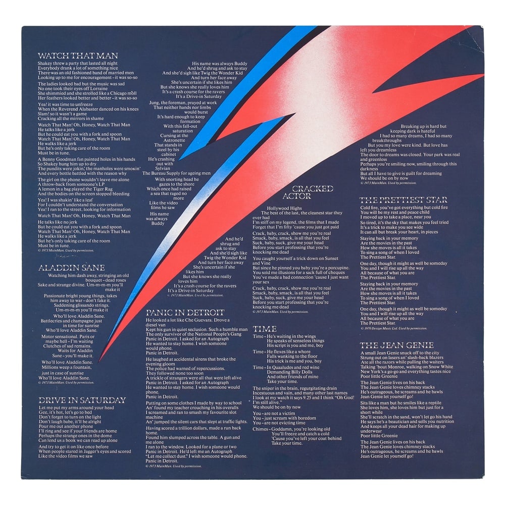 DAVID BOWIE SIGNED "ALADDIN SANE" LP - 4