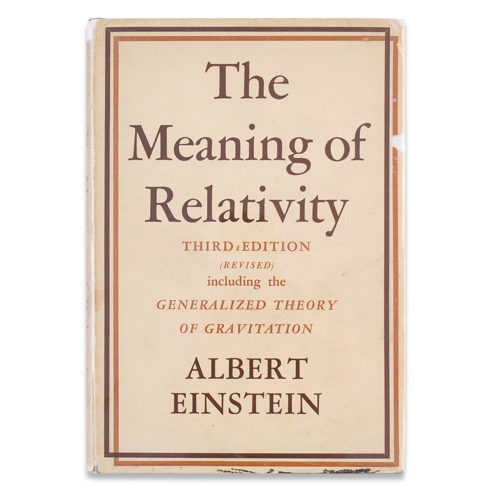ALBERT EINSTEIN SIGNED "THE MEANING OF RELATIVITY" THIRD EDITION (1950): 8 x 5 5/8 in (20.4 x 14.3 cm) Provenance and Authentication: This collectible has undergone a rigorous forensic evaluation. The signatures were carefully analyzed across multiple criteria, including i