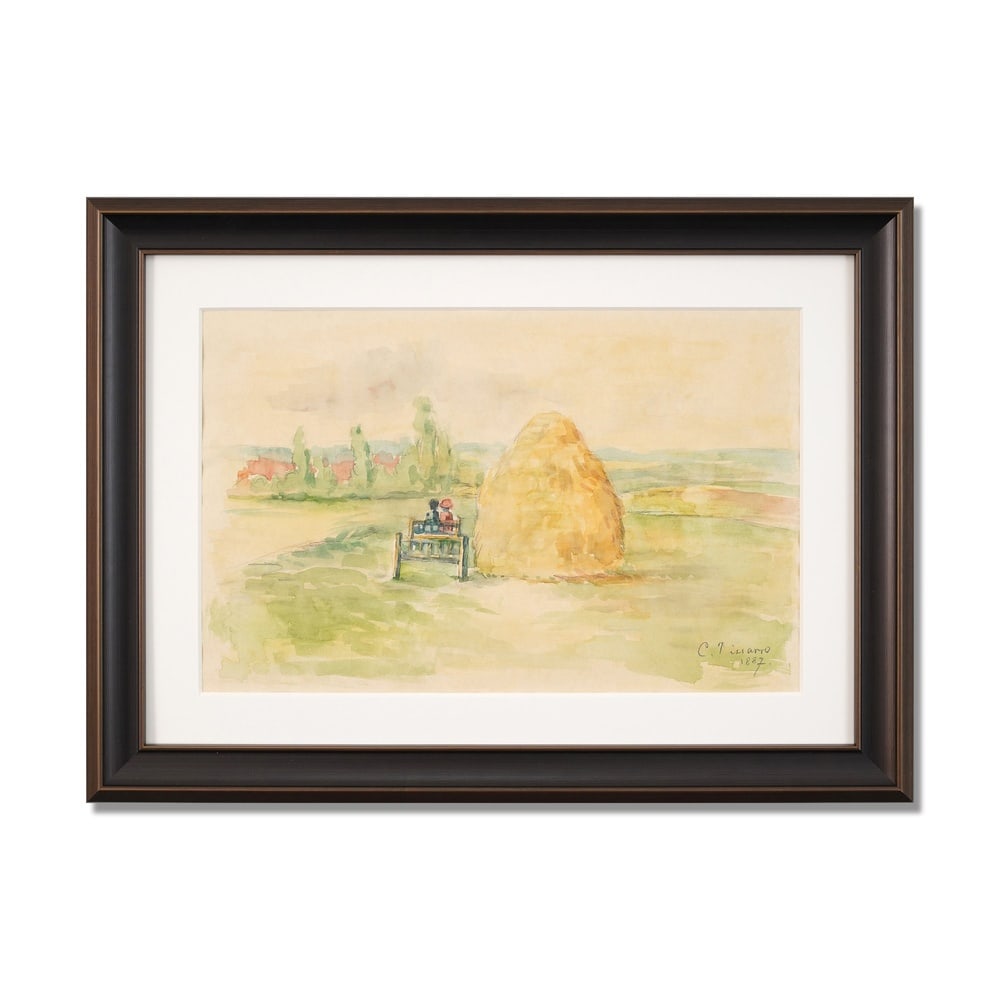 CAMILLE PISSARRO (1830-1903), ATTRIBUTED TO, WATERCOLOUR AND CHARCOAL ON PAPER: Signed (lower right) Image Dimensions: 12 5/8 x 19 5/8 in (32.2 x 49.7 cm) Framed Dimensions: 19 3/4 x 26 3/4 in (50 x 68 cm) This painting comes with COA. Camille Pissarro, often regarded as the fath