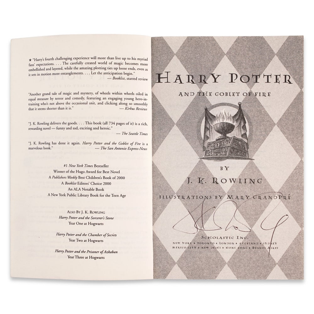 J.K. ROWLING SIGNED HARRY POTTER AND THE GOBLET OF FIRE - 3
