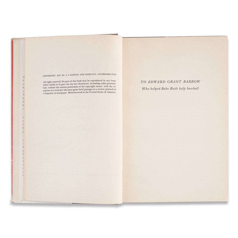 BABE RUTH SIGNED "BABE RUTH: THE BIG MOMENTS OF THE BIG FELLOW" FIRST EDITION - 4