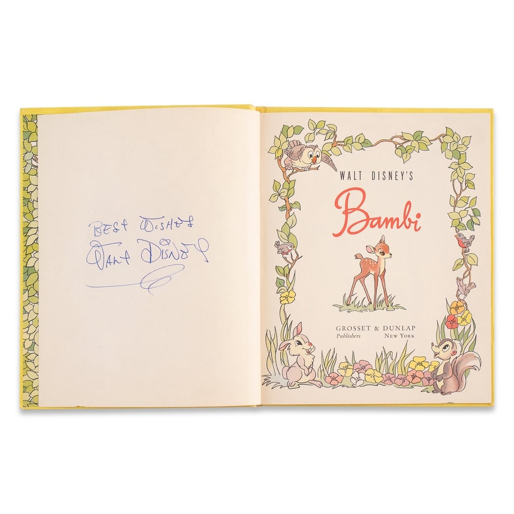 WALT DISNEY SIGNED "WALT DISNEY'S BAMBI" - 3