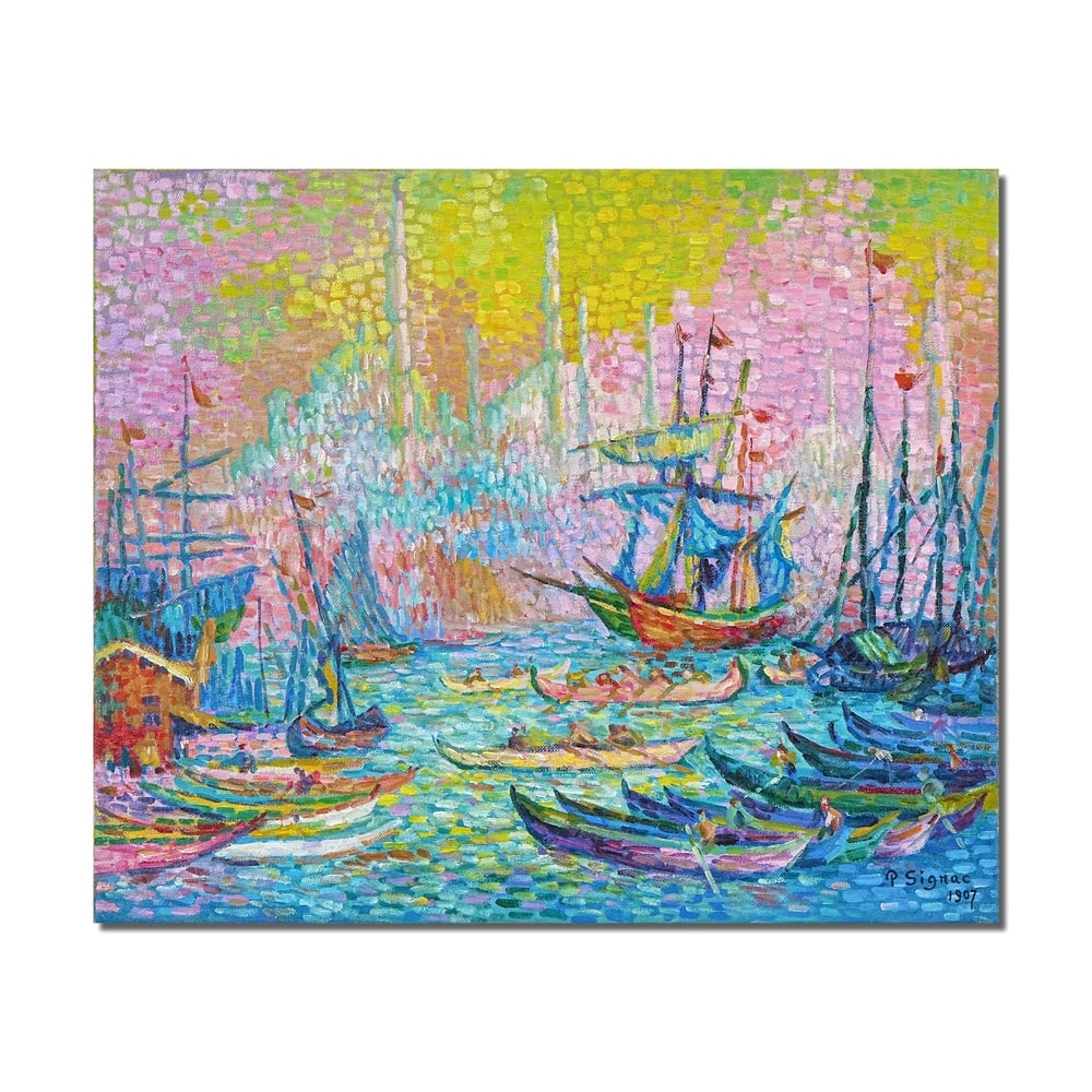 PAUL SIGNAC (1863-1935), ATTRIBUTED TO, OIL ON CANVAS: Signed (lower right) Image Dimensions: 19 3/4 x 23 3/4 in (50 x 60 cm) This painting comes with COA. Paul Signac was a central figure of Neo-Impressionism and one of the most rigorous theorists of