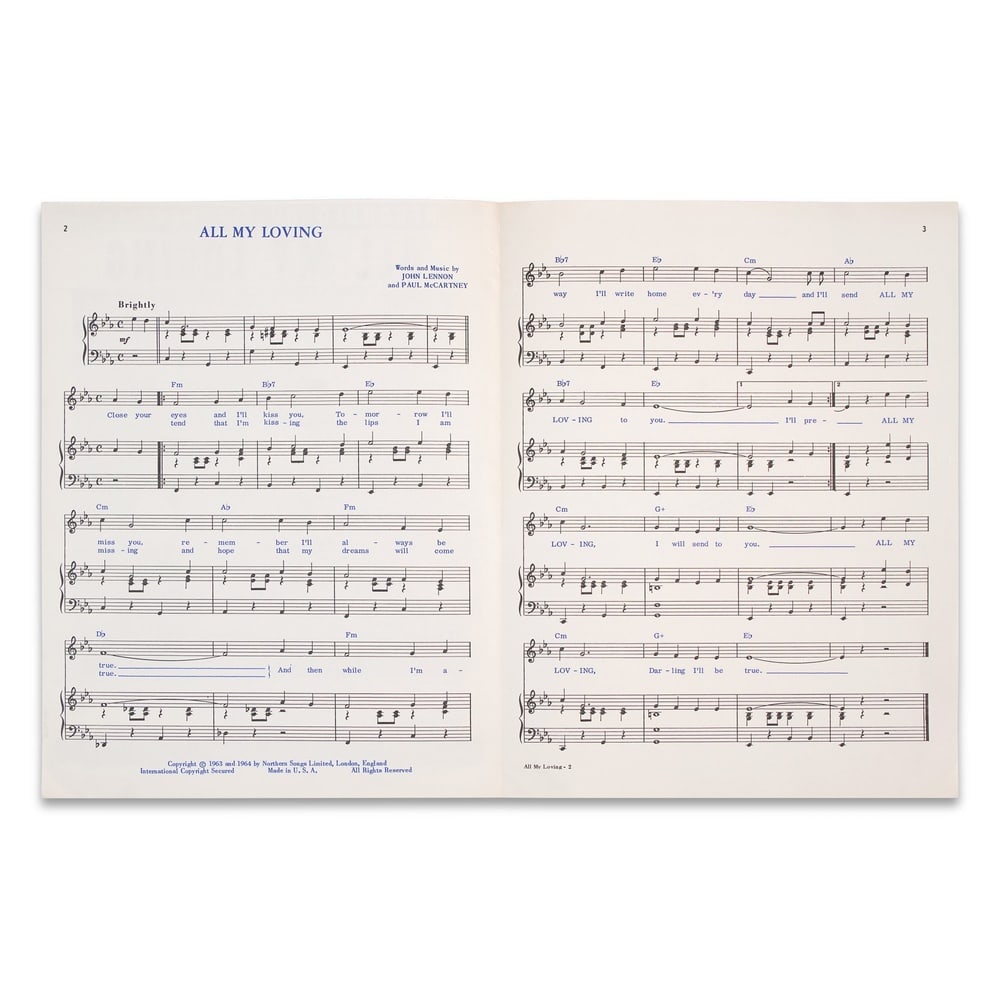 THE BEATLES SIGNED "ALL MY LOVING" SHEET MUSIC - 3