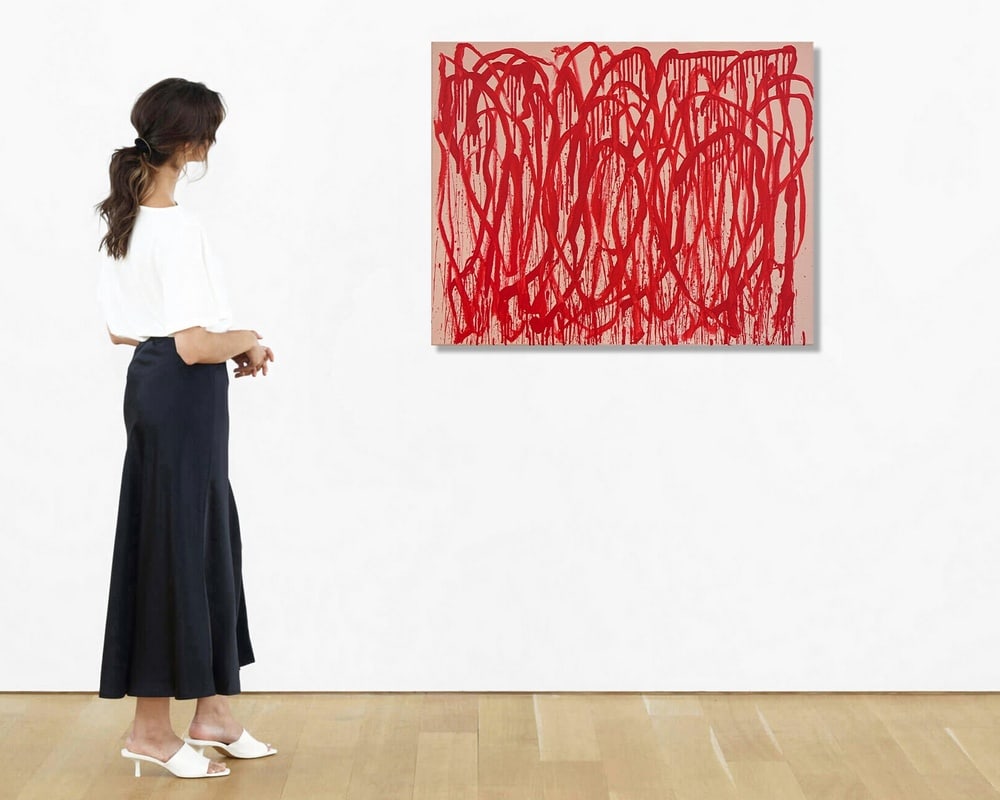 CY TWOMBLY (1928-2011), ATTRIBUTED TO, ACRYLIC ON CANVAS - 2