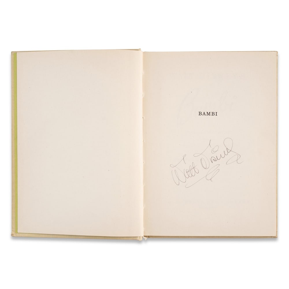 WALT DISNEY SIGNED "WALT DISNEY'S BAMBI" FIRST EDITION - 3