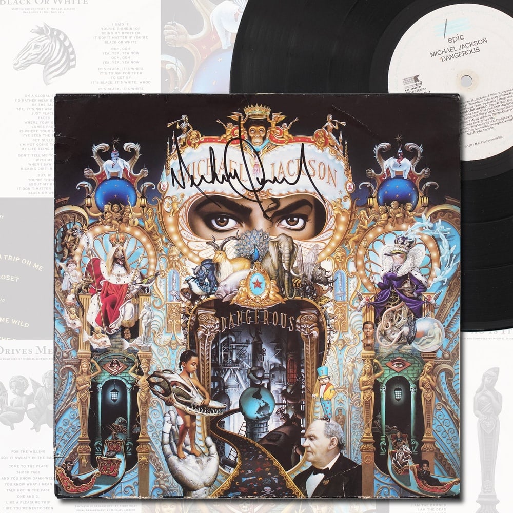 MICHAEL JACKSON SIGNED "DANGEROUS" LP (1 of 10)
