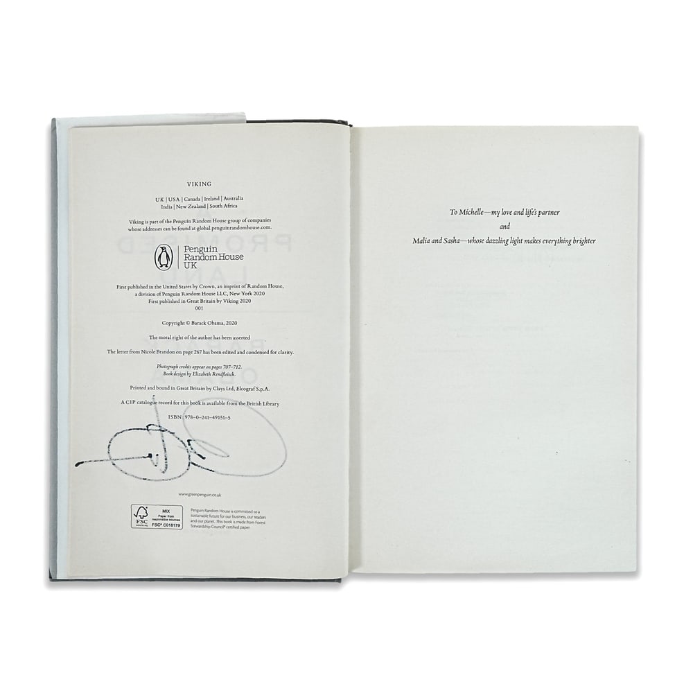 BARACK OBAMA SIGNED "A PROMISED LAND" FIRST EDITION - 3