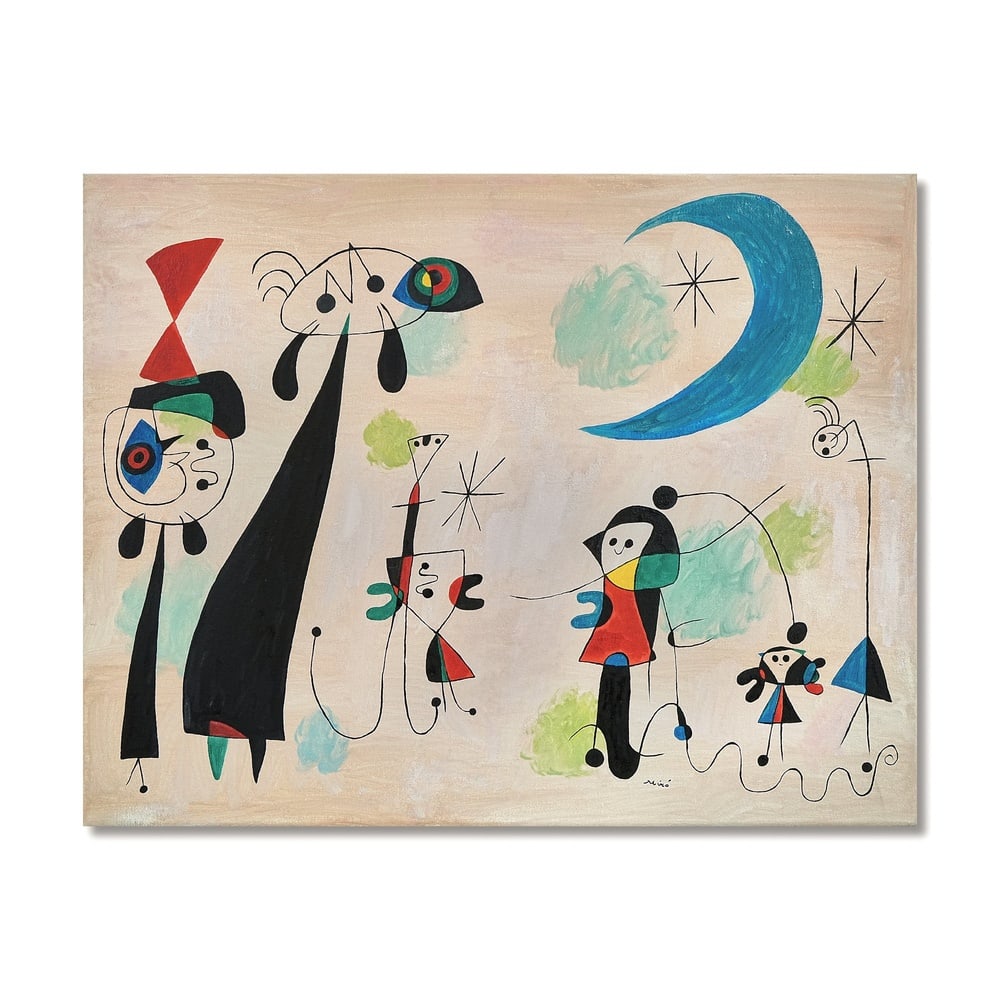 JOAN MIRÓ (1893-1983), ATTRIBUTED TO, OIL ON CANVAS: Signed (lower right and verso) Image Dimensions: 21 5/8 x 27 1/2 in (55 x 70 cm) This painting comes with COA. Joan Miró's mature works are defined by a unique synthesis of abstraction, symbolism,