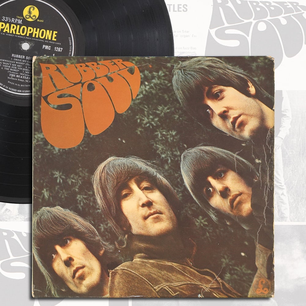 THE BEATLES FULLY SIGNED "RUBBER SOUL" LP: 12 1/4 x 12 1/4 Provenance and Authentication: This collectible has undergone a rigorous forensic evaluation. The signatures were carefully analyzed across multiple criteria, including ink