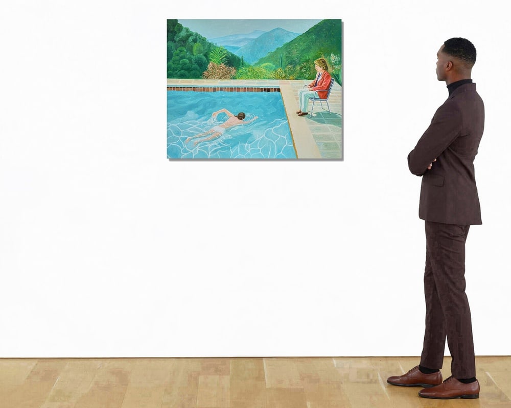 DAVID HOCKNEY (B.1937), ATTRIBUTED TO, ACRYLIC ON CANVAS - 2