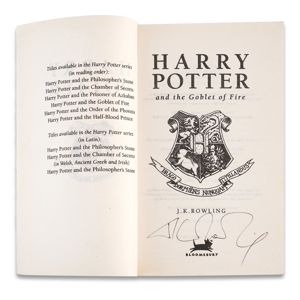 J.K. ROWLING SIGNED "HARRY POTTER AND THE GOBLET OF FIRE" - 3