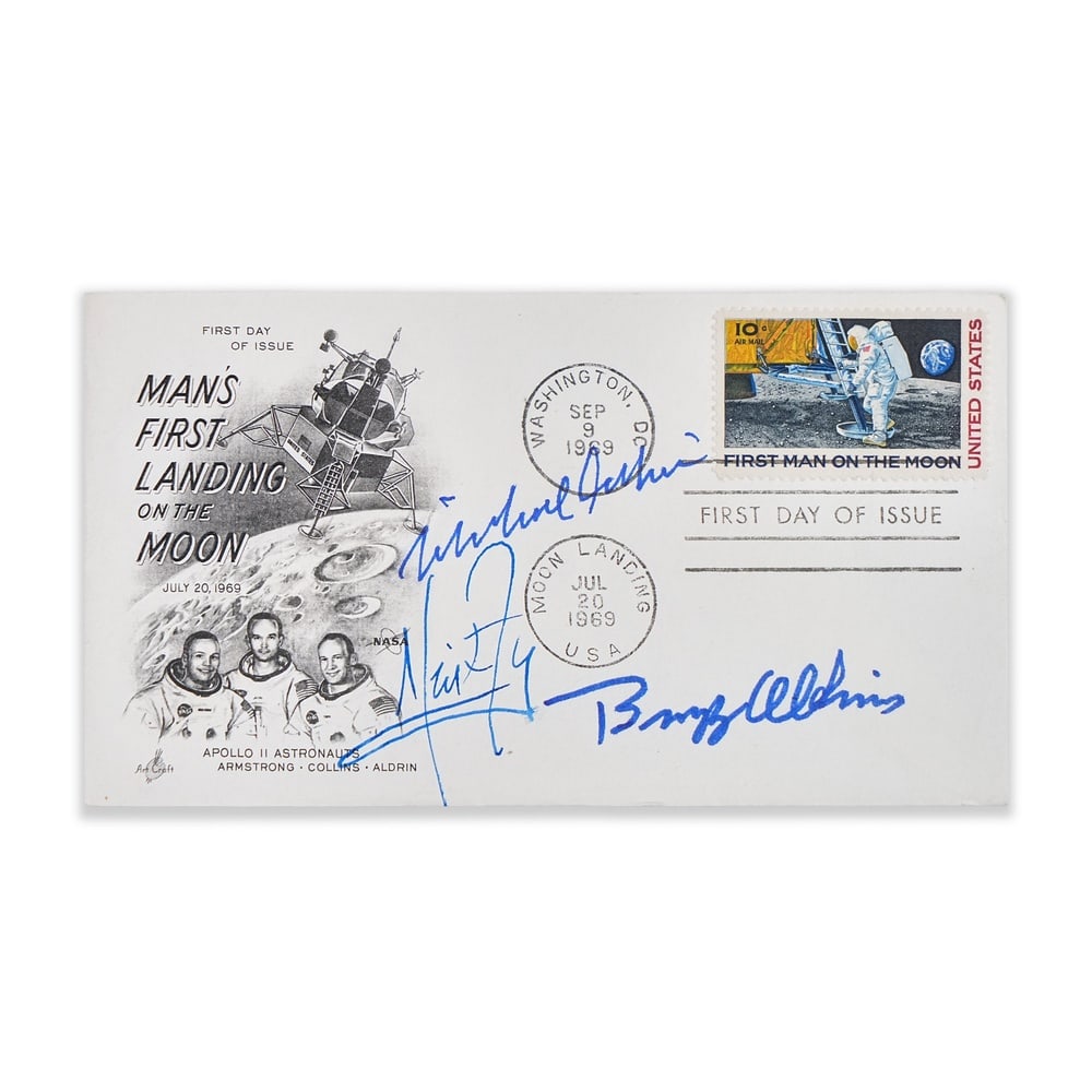 APOLLO 11 FULLY SIGNED MOON LANDING FIRST DAY COVER (1 of 2)