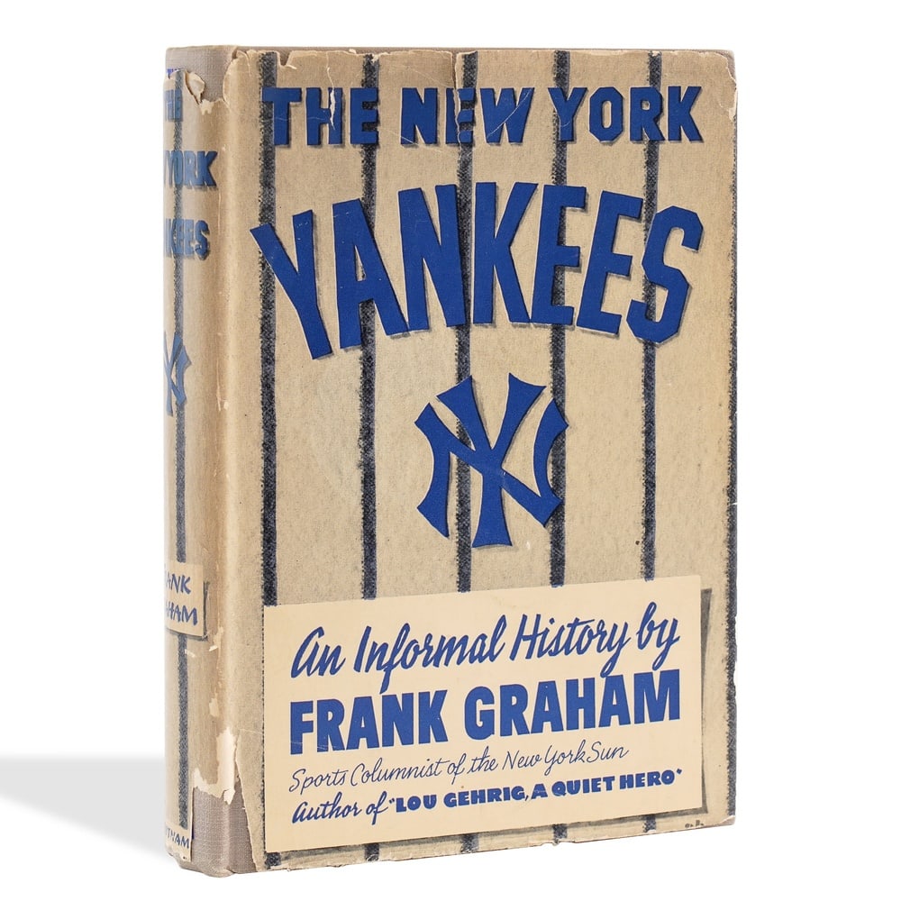 BABE RUTH, JOE DIMAGGIO, BILL DICKEY SIGNED "THE NEW YORK YANKEES": 8 5/8 x 6 1/8 in (22 x 15.5 cm) Provenance and Authentication: This collectible has undergone a rigorous forensic evaluation. The signatures were carefully analyzed across multiple criteria,