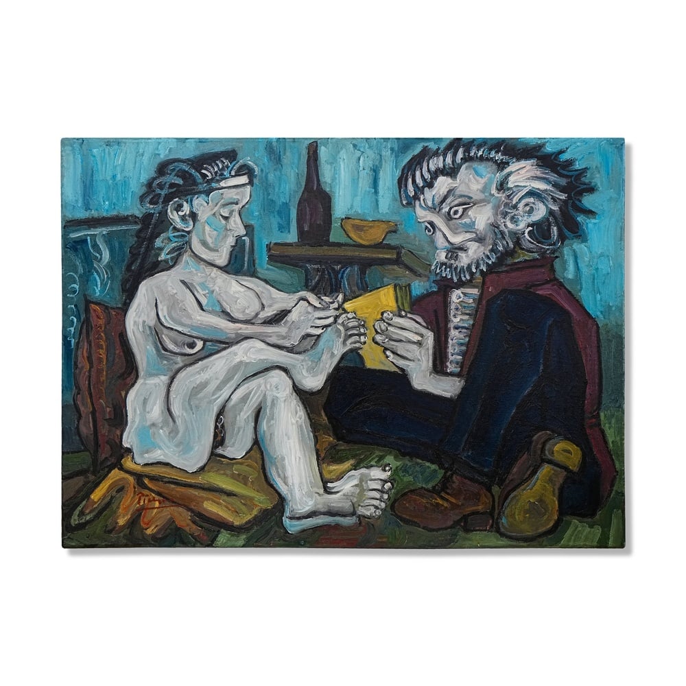PABLO PICASSO (1881-1973), ATTRIBUTED TO, OIL ON CANVAS: Signed (lower left) Image Dimensions: 28 3/4 x 20 3/4 in (73 x 52.5 cm) This painting comes with COA. Pablo Picasso remains one of the most revolutionary and influential figures in the history of
