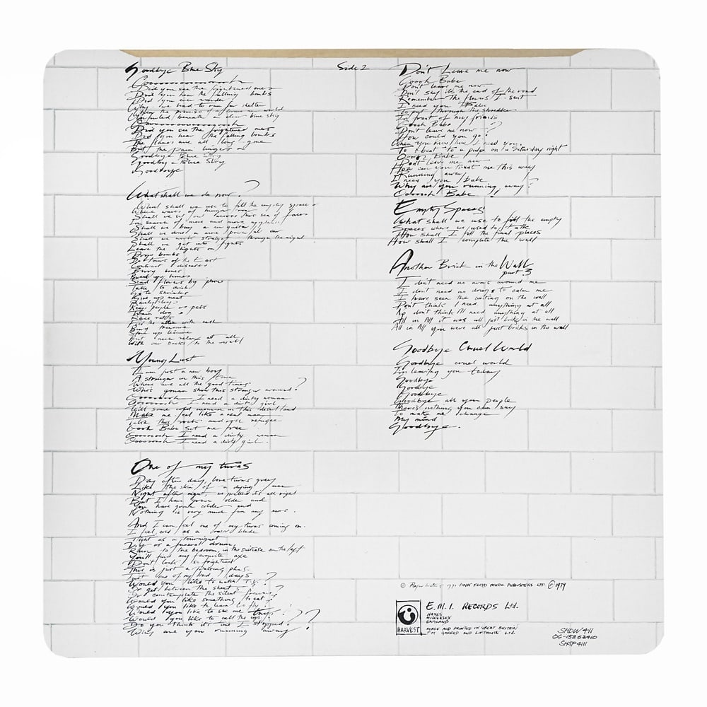 PINK FLOYD FULLY SIGNED "THE WALL" DOUBLE LP - 6