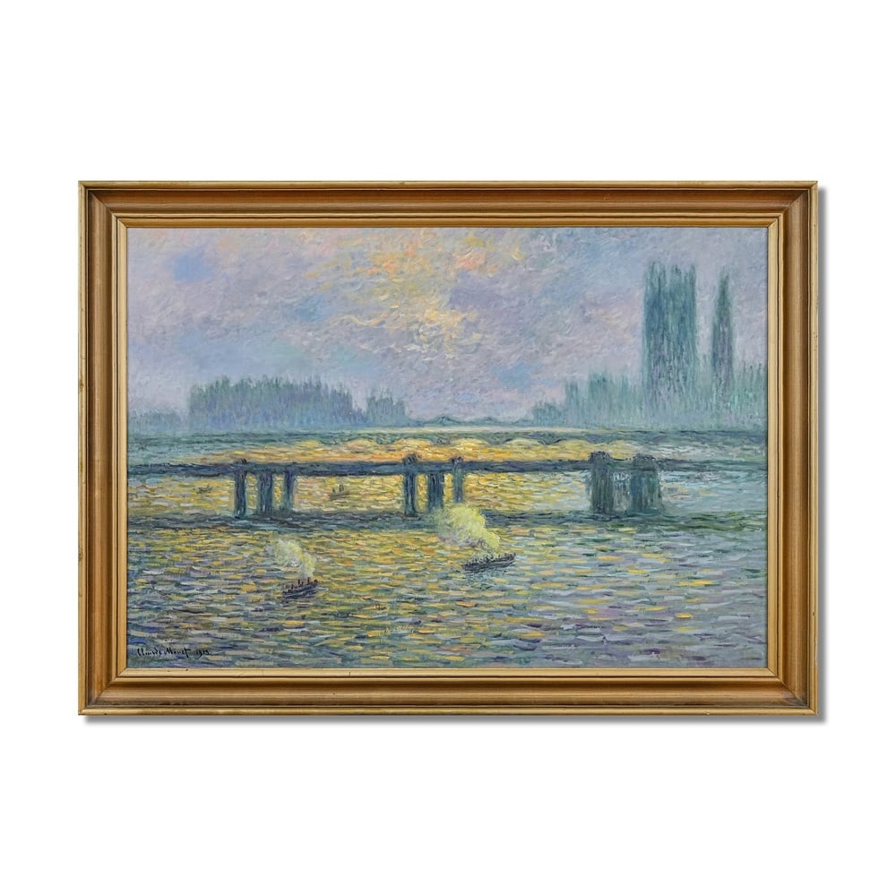 CLAUDE MONET (1840-1926), ATTRIBUTED TO, OIL ON CANVAS: Signed (lower left) Image Dimensions: 26 1/2 x 38 1/4 in (67 x 97 cm) Framed Dimensions: 30 3/4 x 42 1/2 in (78 x 108 cm) This painting comes with COA. Claude Monet stands as one of the most