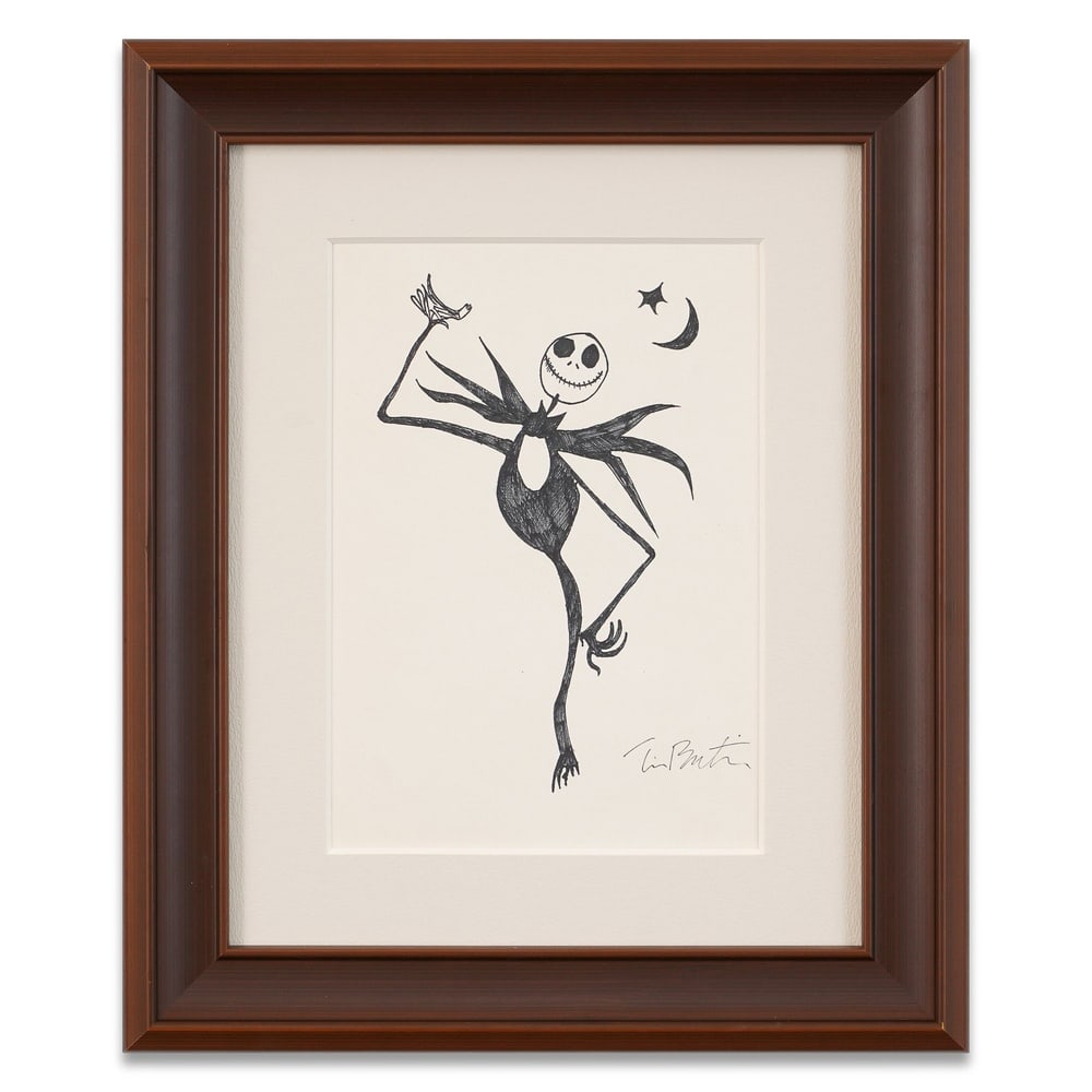 TIM BURTON SIGNED GOTHIC CHARACTER DRAWING: Image Dimensions: 10 7/8 x 7 1/2 in (27.7 x 19 cm) Framed Dimensions: 18 1/4 x 15 1/8 in (46.5 x 38.5 cm) Provenance and Authentication: This collectible has undergone a rigorous forensic evaluation.