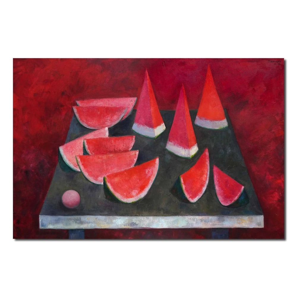 RUFINO TAMAYO (1899-1991), ATTRIBUTED TO, OIL ON CANVAS: Image Dimensions: 47 1/4 in x 31 1/2 in (120 cm x 80 cm) Signed (upper right) This painting comes with a COA. Rufino Tamayo (1899 - 1991) was a Mexican painter known for his unique blend of European m