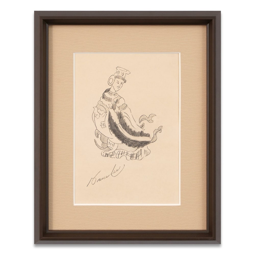BRUCE LEE SIGNED HAND-DRAWN FIGURAL SKETCH (1 of 1)