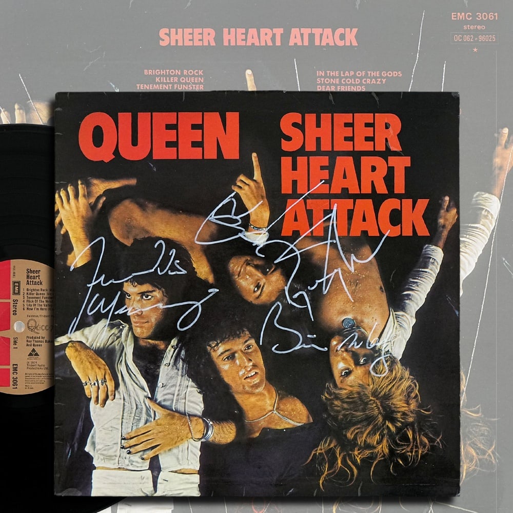 QUEEN FULLY SIGNED "SHEER HEART ATTACK" LP (1 of 7)