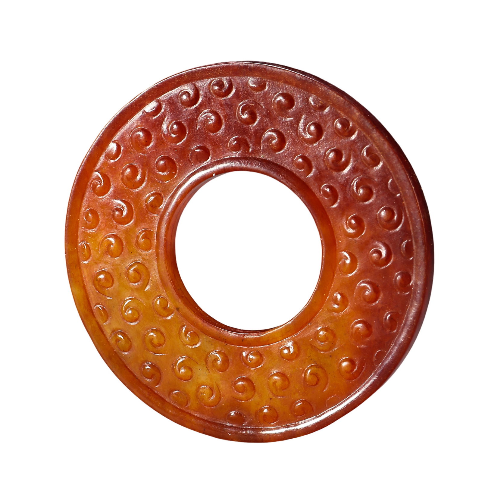 Warring States Period Hetian Jade Grain Pattern Bi Disc
