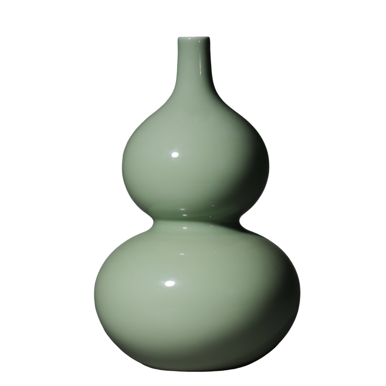 Qing Dynasty Qianlong Period Sky-Blue Glazed Double-Gourd Vase (1 of 9)
