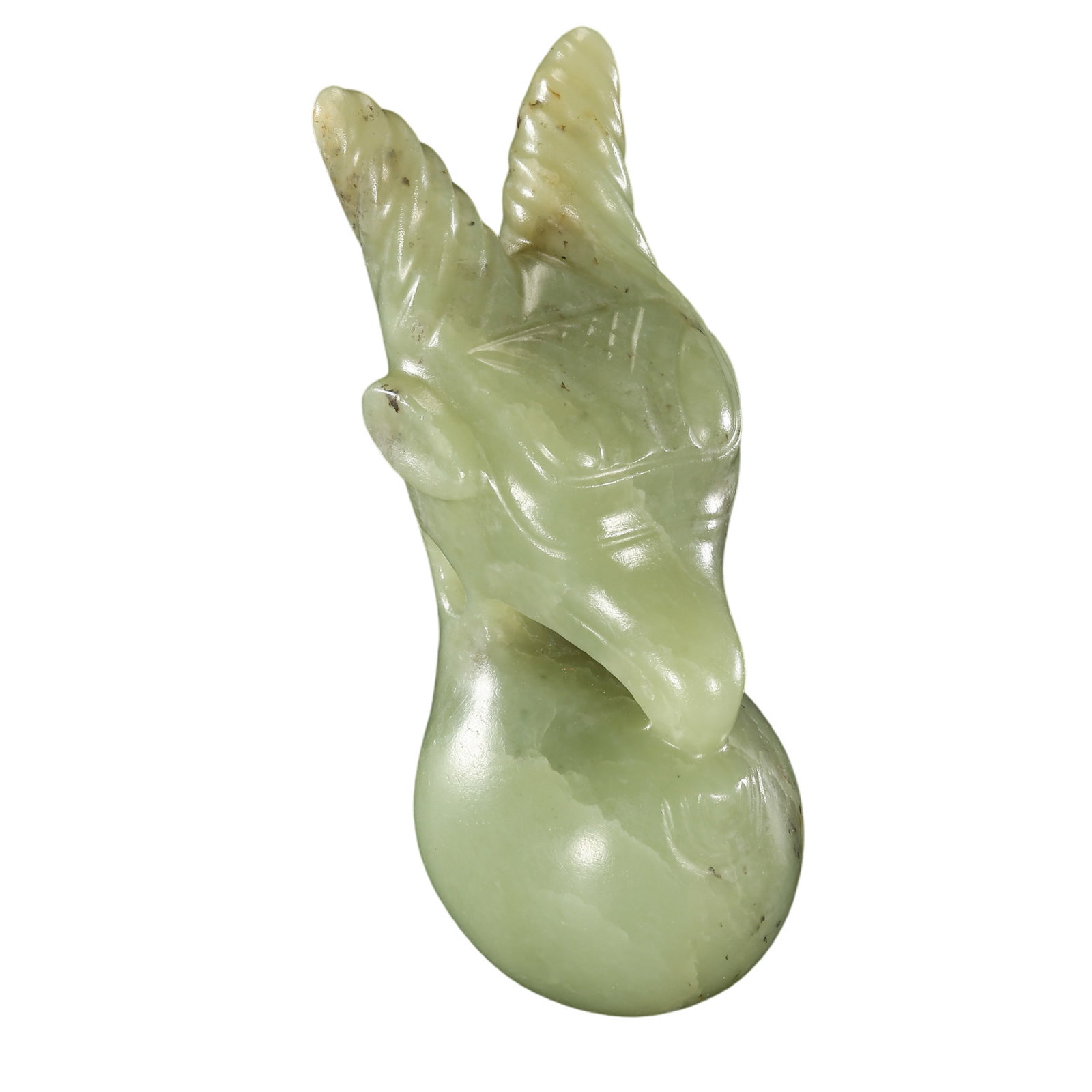 Hongshan Culture Jade Dragon Pendant (Hongshan Period, 7500–2900 BCE): Dimensions & Weight: Hongshan Period; Height: 10.5 cm (4.13 in.), Width: 3.9 cm (1.54 in.), Weight: 223 g (7.87 oz.)Condition & Provenance: The piece is in good condition, with a warm jade surface dis