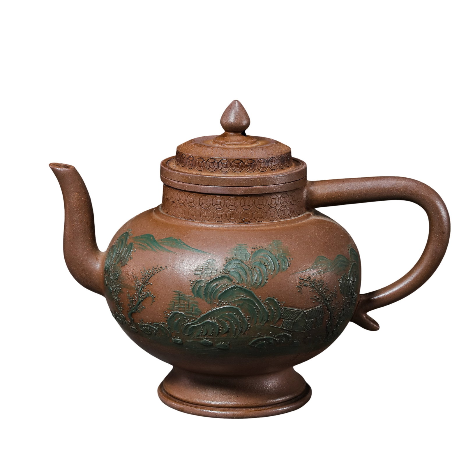 Qing Dynasty Zisha Teapot with Landscape Decoration and Artist Mark (18th–19th Century) (1 of 11)