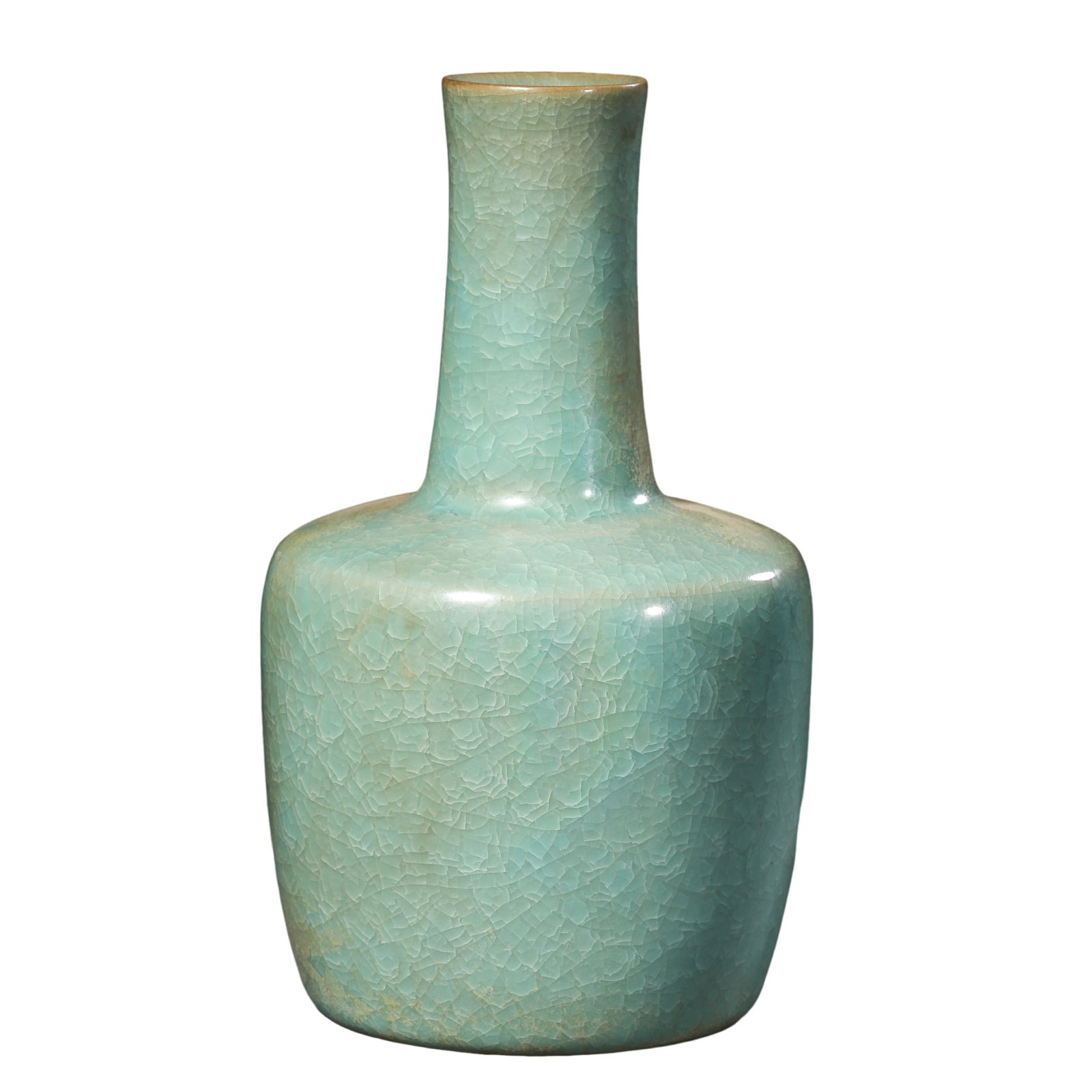 Ru Ware Sky-Blue Celadon “Pestle-Shaped?? Bottle Vase, Song Dynasty (10th–13th Century): Dimensions: 10th–13th Century · Song Dynasty; Height: 15.9 cm (6.26 in), Approx. 0.52 ftCondition & Provenance: Covered throughout with a refined sky-blue celadon glaze displaying the delicate natu
