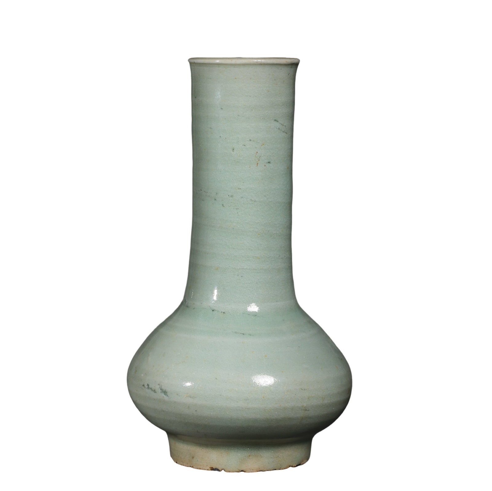 Southern Song Longquan Celadon Long-Neck Vase (12th–13th Century): Dimensions & Weight: Height 18 cm, Approx. 7.1 in (12th–13th Century)Material: Porcelain with Longquan celadon glazeCondition & Provenance: The vase is preserved in good overall condition, featuring