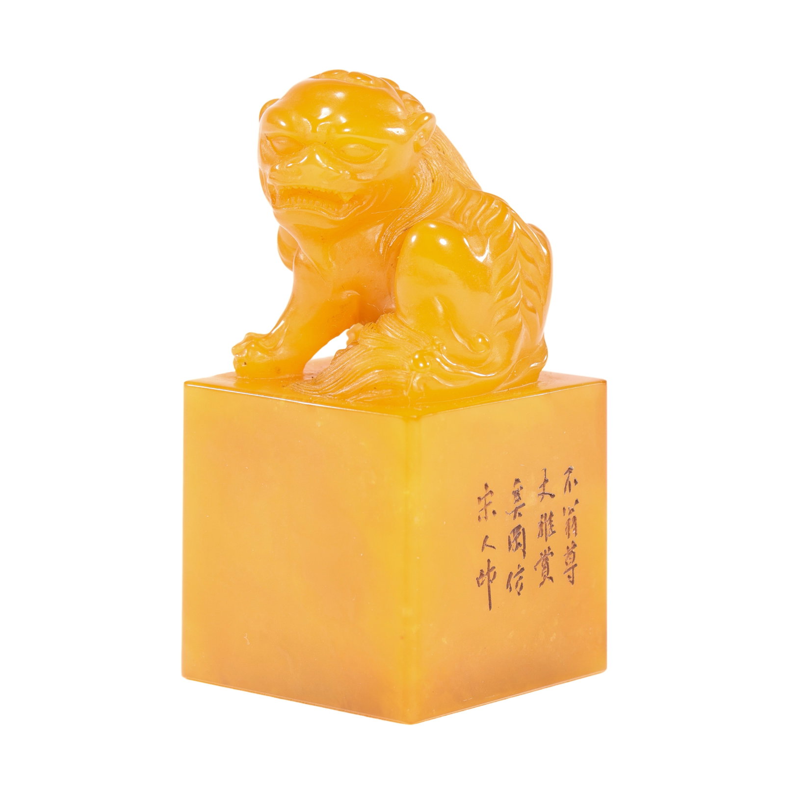Qing Dynasty Tianhuang Stone Square Seal with Auspicious Mythical Beast Carving, 18th Century: Dimensions & Weight: Height 7.5 cm, Width 4 cm (Approx. Height 2.95 in, Width 1.57 in), Weight 197 gCondition & Provenance: Good overall condition with a natural aged patina and subtle surface marks c