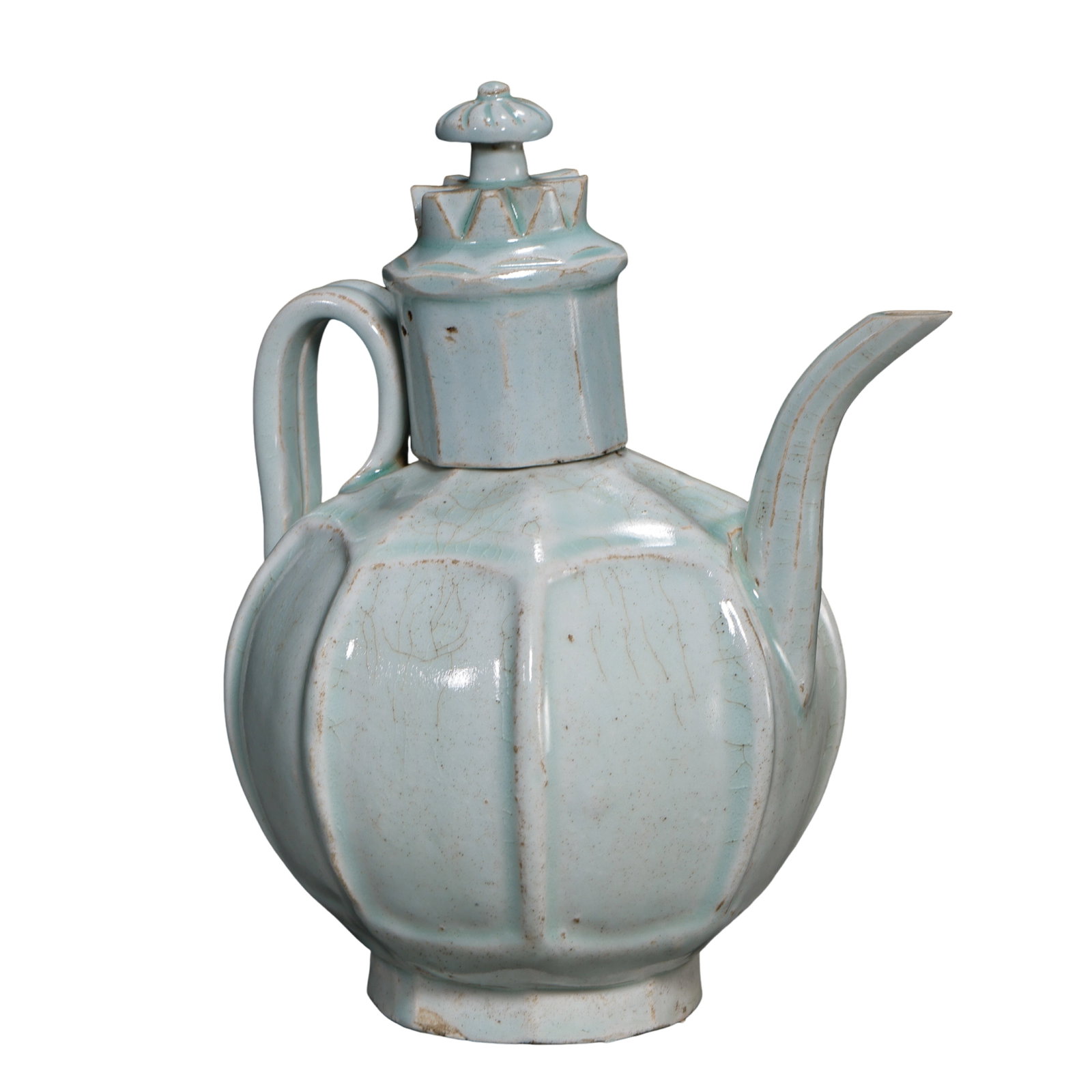 Southern Song Dynasty Hutian Kiln Qingbai Glazed Melon-Form Ewer (Southern Song period, 12th–13th (1 of 8)