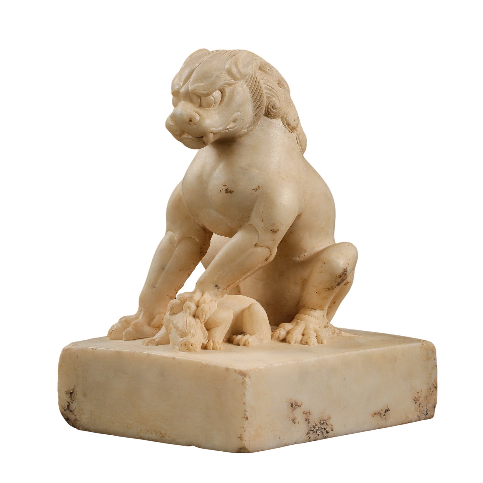 Tang Dynasty White Marble Guardian Lion Sculpture (7th–10th Century) (1 of 11)