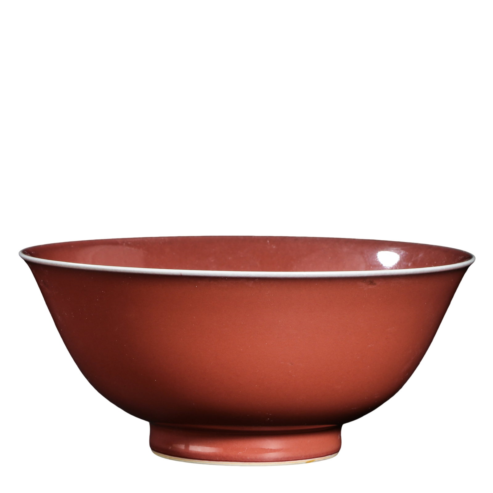 Yongzheng Period Qing Dynasty Sacrificial Red Glazed Bowl (18th Century): Dimensions: Diameter 17 cm, height 10.7 cm (approx. 6.7 in. diameter, approx. 4.2 in. high, approx. 0.56 ft. high); 18th CenturyCondition & Provenance: Good condition with a smooth, well-preserved gla