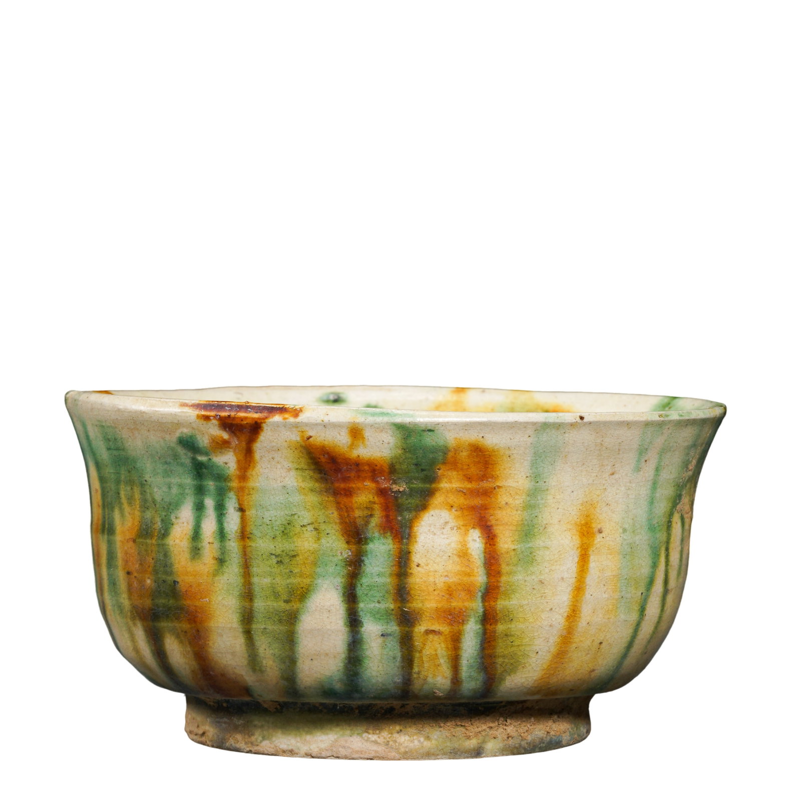 Tang Dynasty Three-Color Glazed Cup with Natural Splash Glaze Decoration (618–907 CE, 7th–10th (1 of 9)