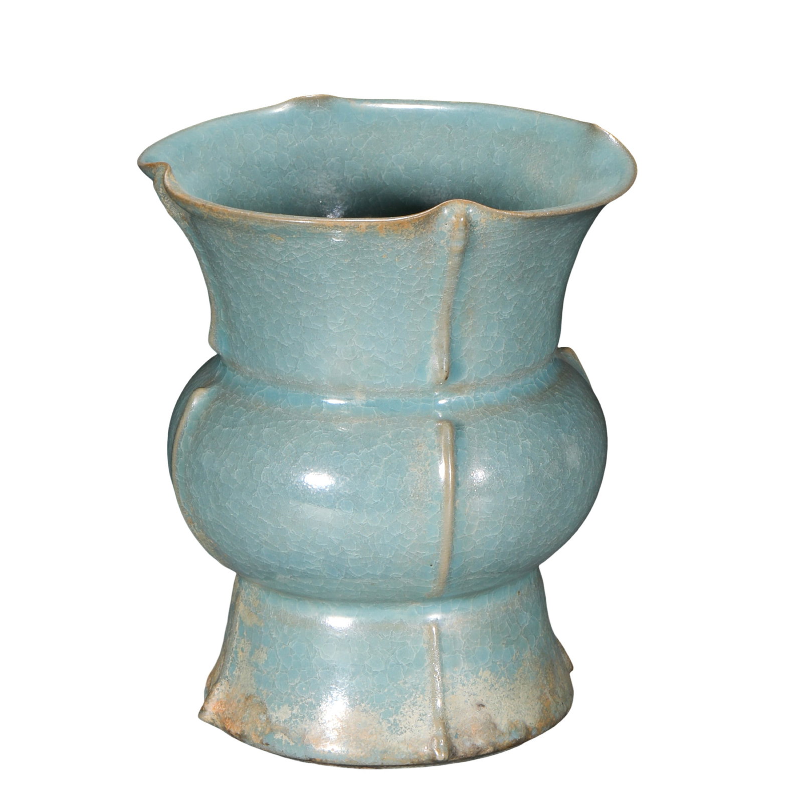 Northern Song Ru Ware Celadon Flower-Form Spittoon (11th–12th Century) (1 of 13)