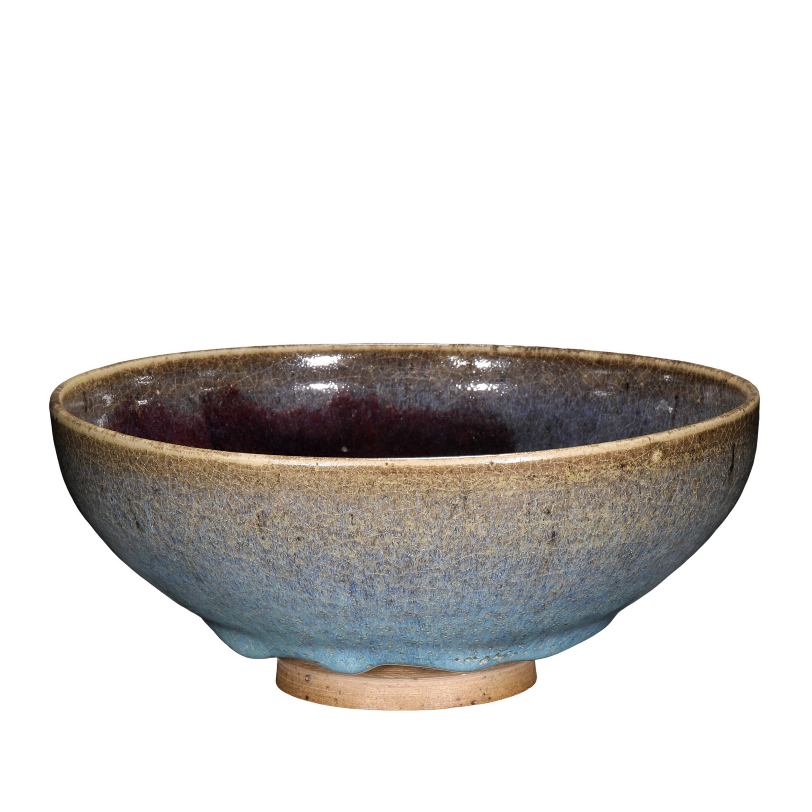 A Large Yuan Dynasty Jun Kiln Sky-Blue Glazed Bowl with Purple Splashes (13th–14th Century) (1 of 13)