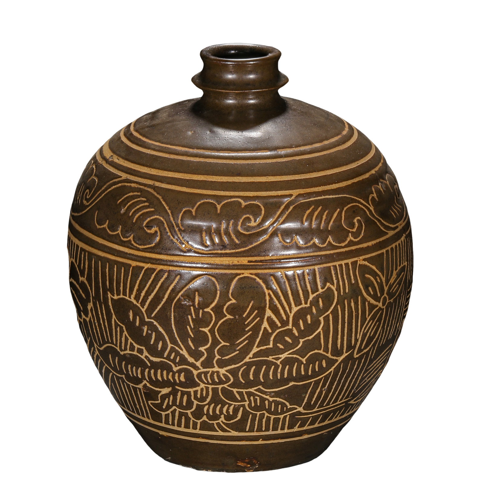 Northern Song Dynasty (11th–12th Century) Cizhou Kiln Black-Glazed Carved Floral Plum Vase (1 of 10)