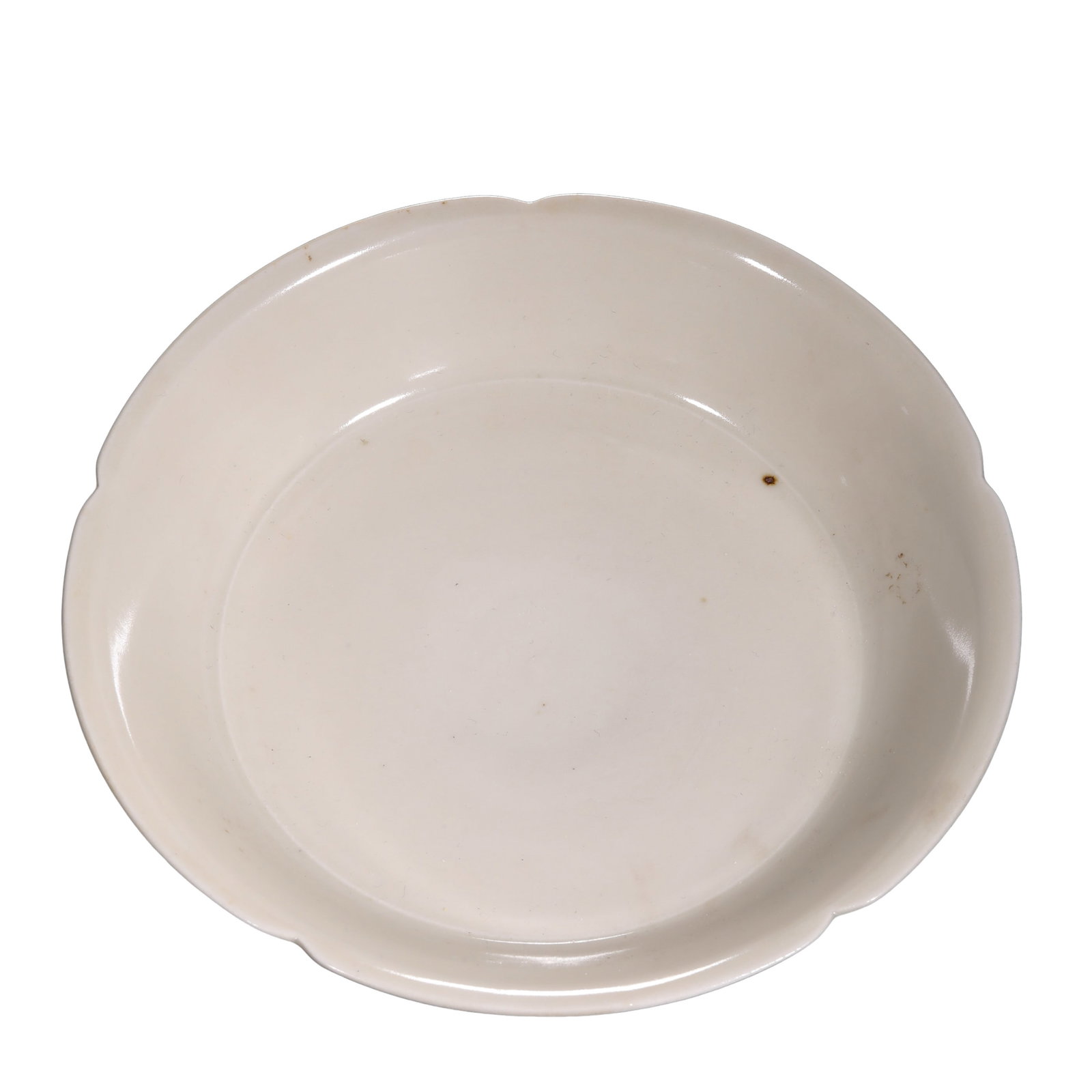 Northern Song Ding Kiln White Glazed Five-Lobed Flower-Form Washer, Northern Song Dynasty: Dimensions: H 4 cm (1.6 in, 0.13 ft); D 15 cm (5.9 in, 0.49 ft); Century: 11th century Condition & Provenance: Good overall condition. The washer retains its original form with clearly defined five-lo